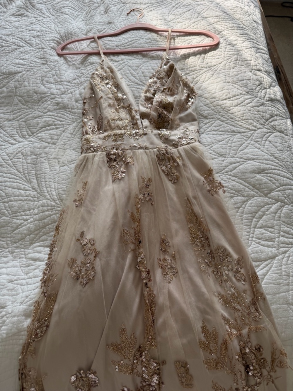 •size large women’s sparkly long flowy dress •selling for $30